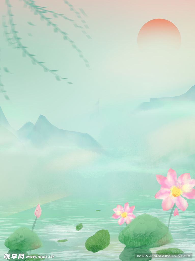  荷花背景 
