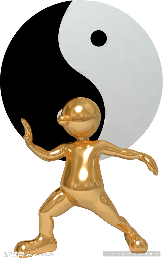 太极圆头3D卡通人物