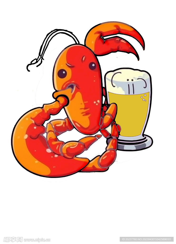龙虾和啤酒图案