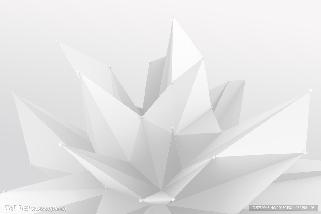 白色晶体多边形几何背景图片
