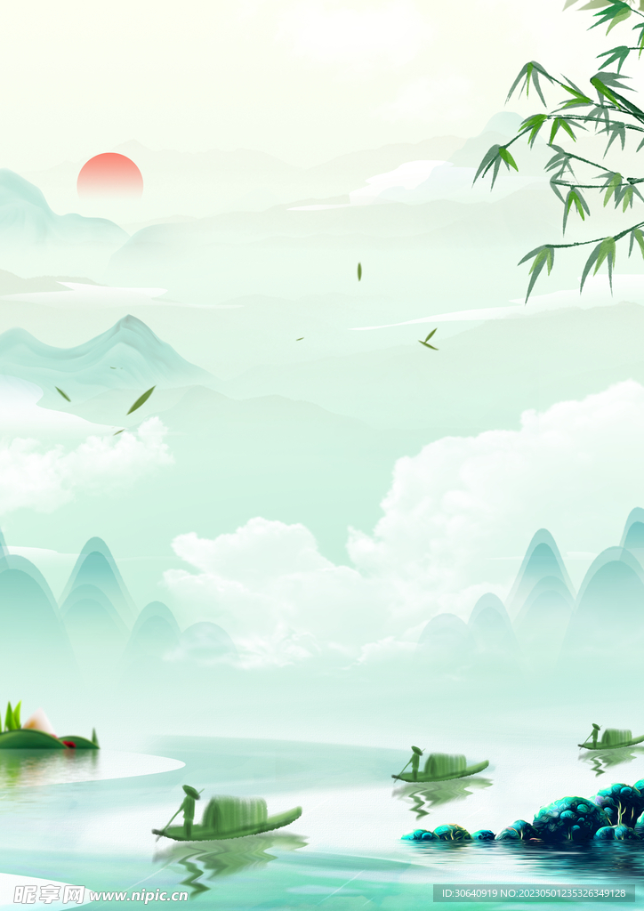端午粽子国潮背景