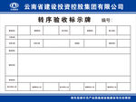 云南建投转序验收标示牌