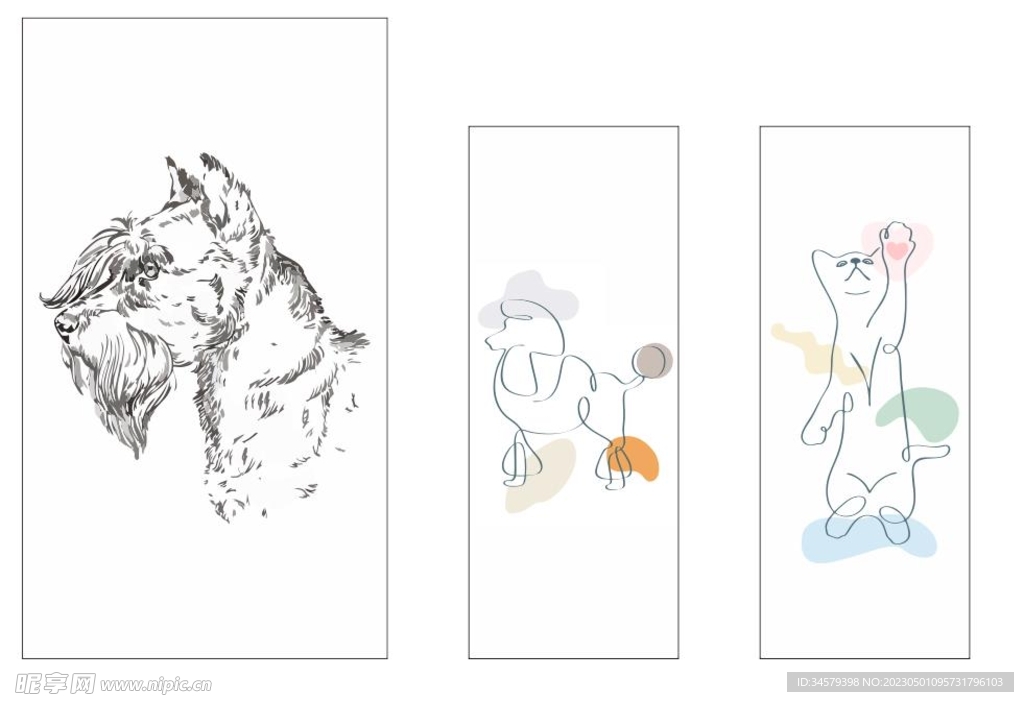宠物店素描画简笔画