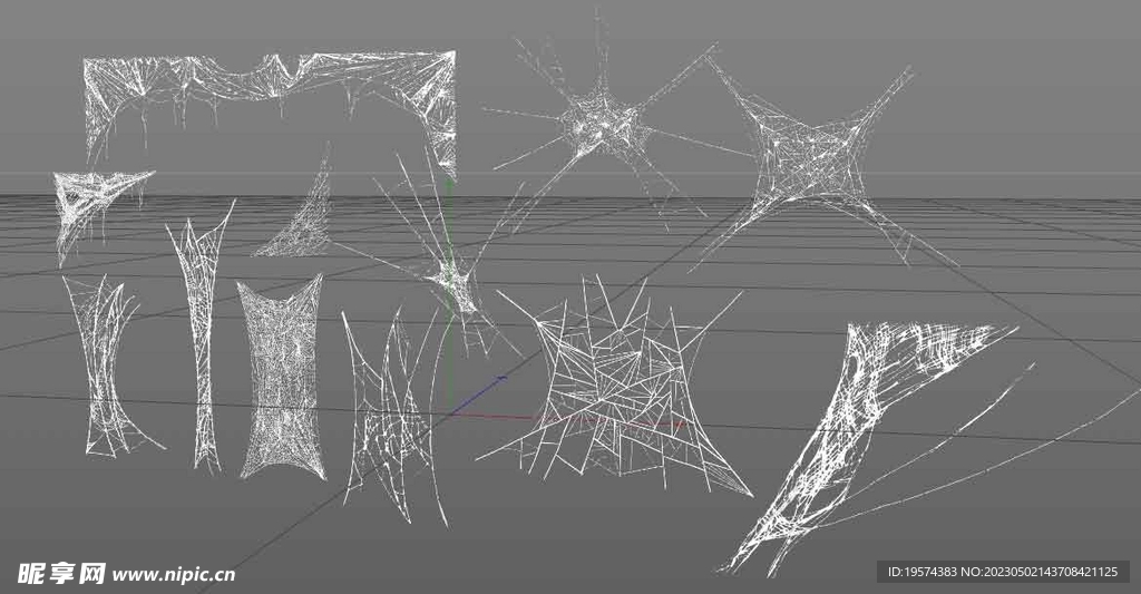 C4D模型蜘蛛网