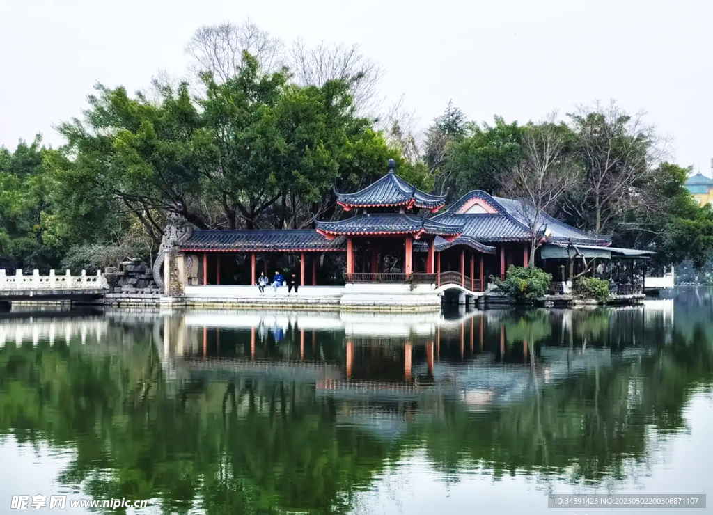 西湖建筑景观特写    