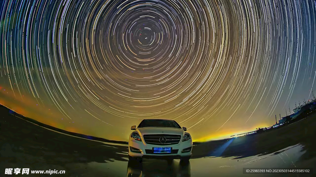 流星下的汽车