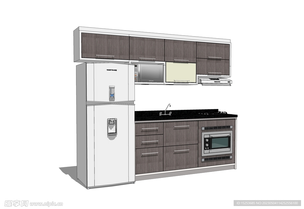 厨房柜子组合模型