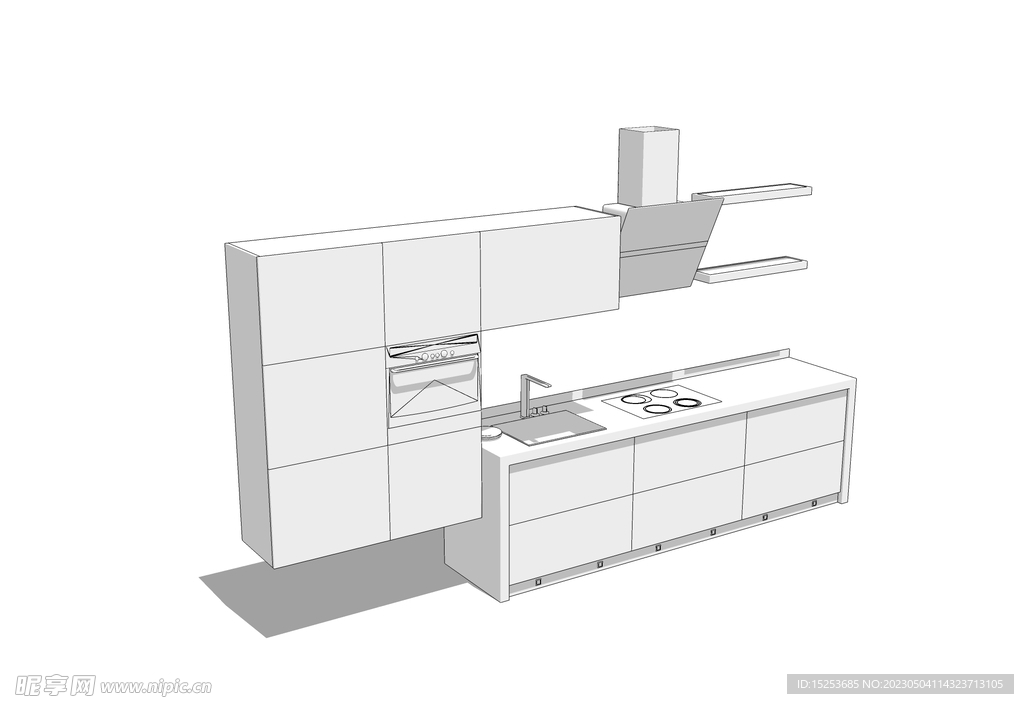 厨房洗手台模型
