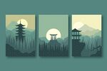 中国风水墨卡片装饰画  