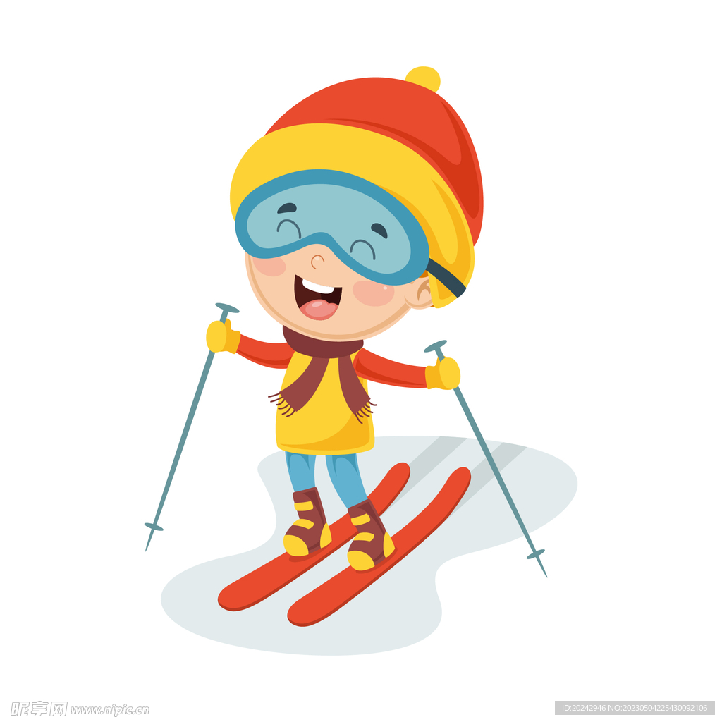 滑雪的小女孩 