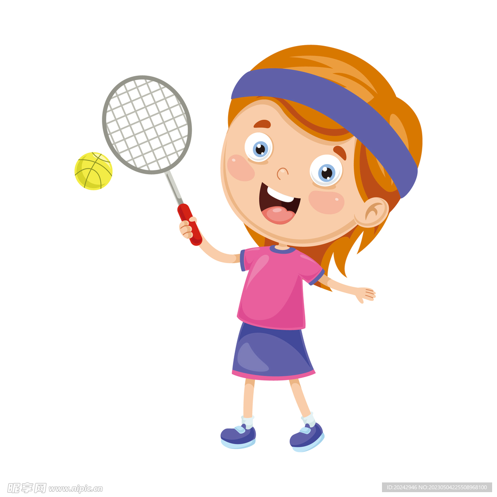 打网球的小女孩 