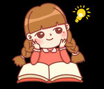  女孩思考 