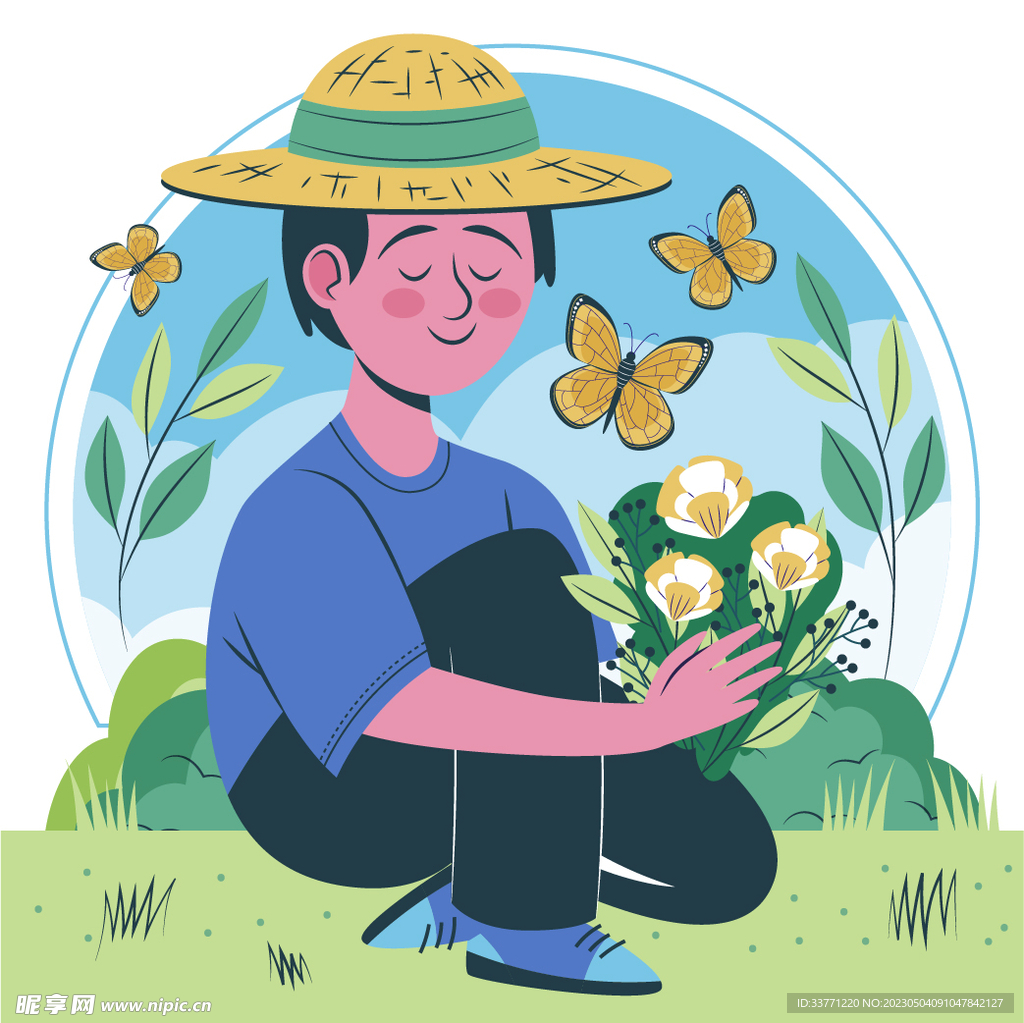 摘花的孩子