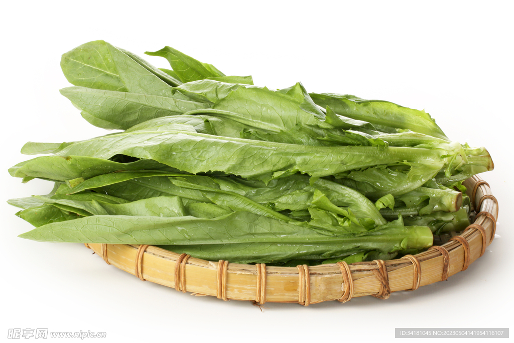 竹条筐里油麦菜