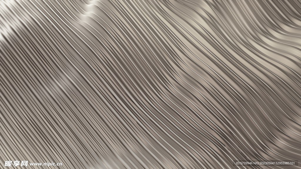 银色金属质感波浪线条纹理