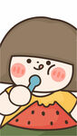 吃西瓜的女孩