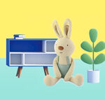 可爱兔子儿童房书桌设计