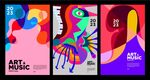 创意撞色抽象几何图形   