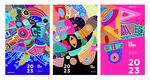 创意撞色抽象几何图形   