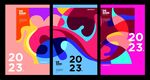 创意撞色抽象几何图形   