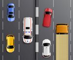 行驶在公路上的汽车