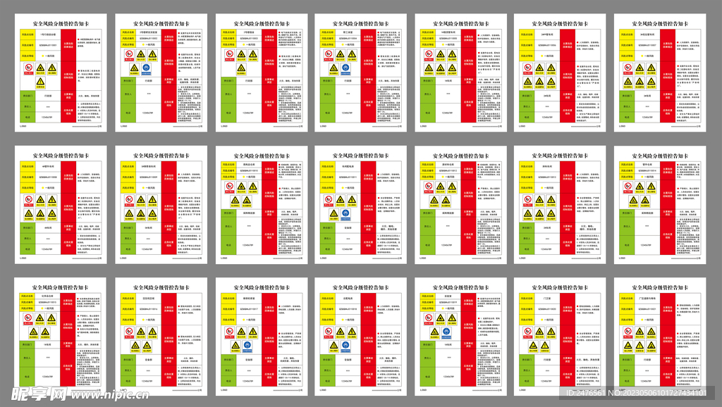 安全风险分级管控告知卡