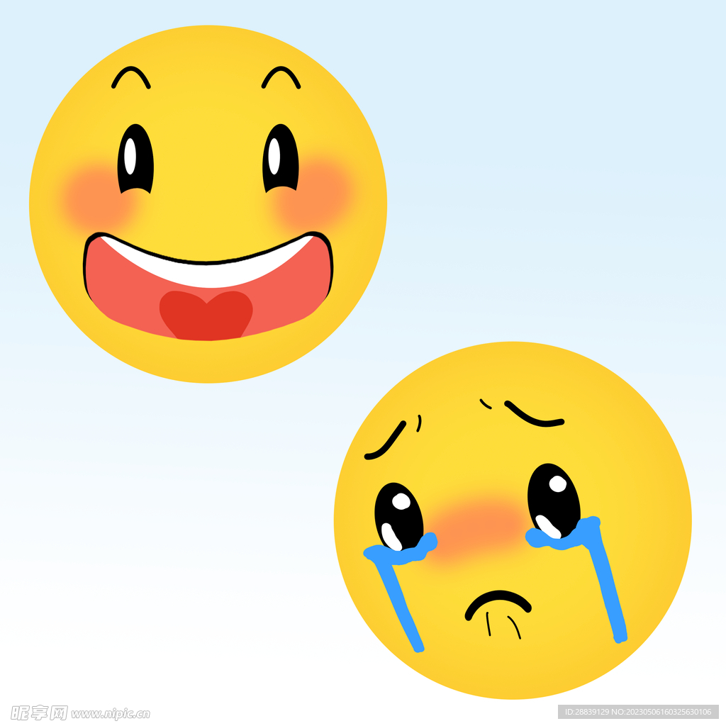哭的图释笑脸人脸特征与眼泪 — 图库矢量图像© tigatelu #84196012
