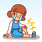  女孩摔倒 