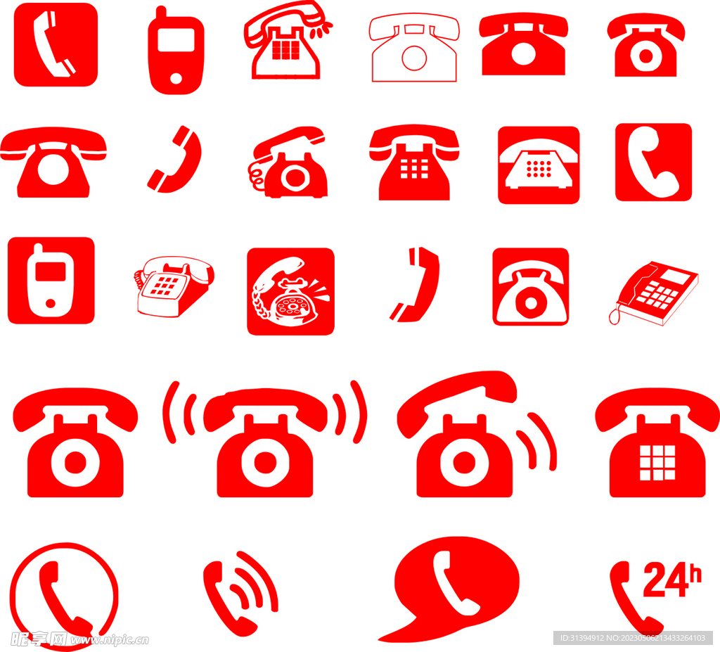 红色电话图标矢量图片素材免费下载 - 觅知网