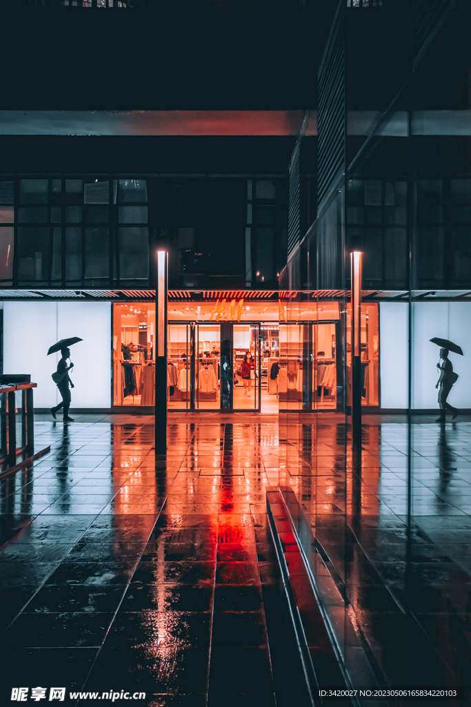 雨天步行街