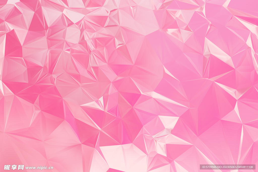 粉色不规则立体几何图形