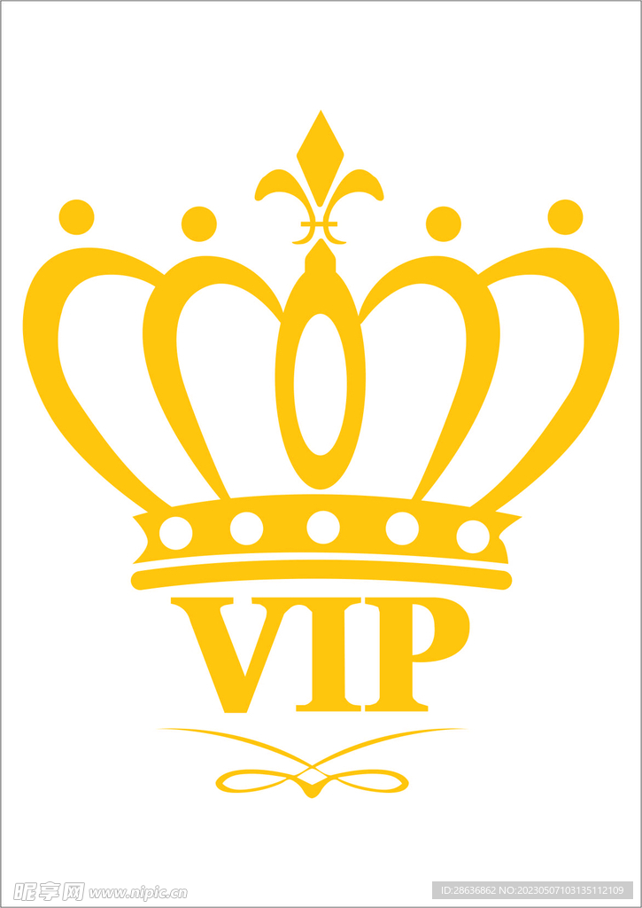 扁平化VIP蓝色会员皇冠标志