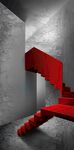 现代建筑空间红色楼梯展厅客厅书