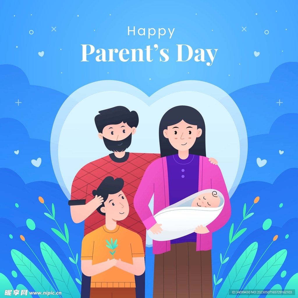 国际父母日插画