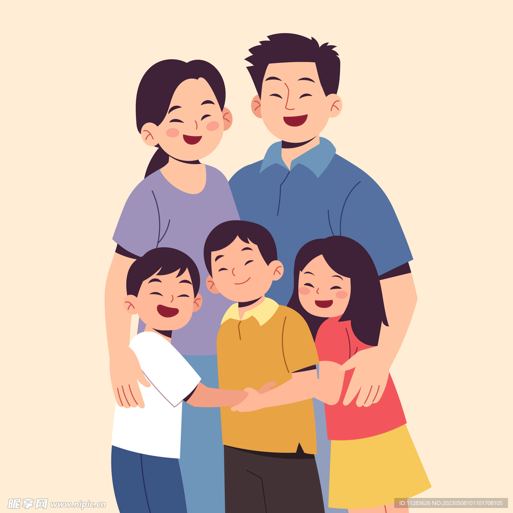 一家人插画