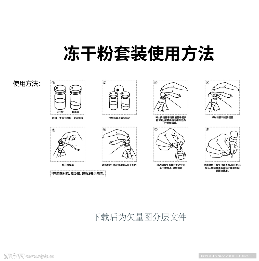 冻干粉使用方法图标