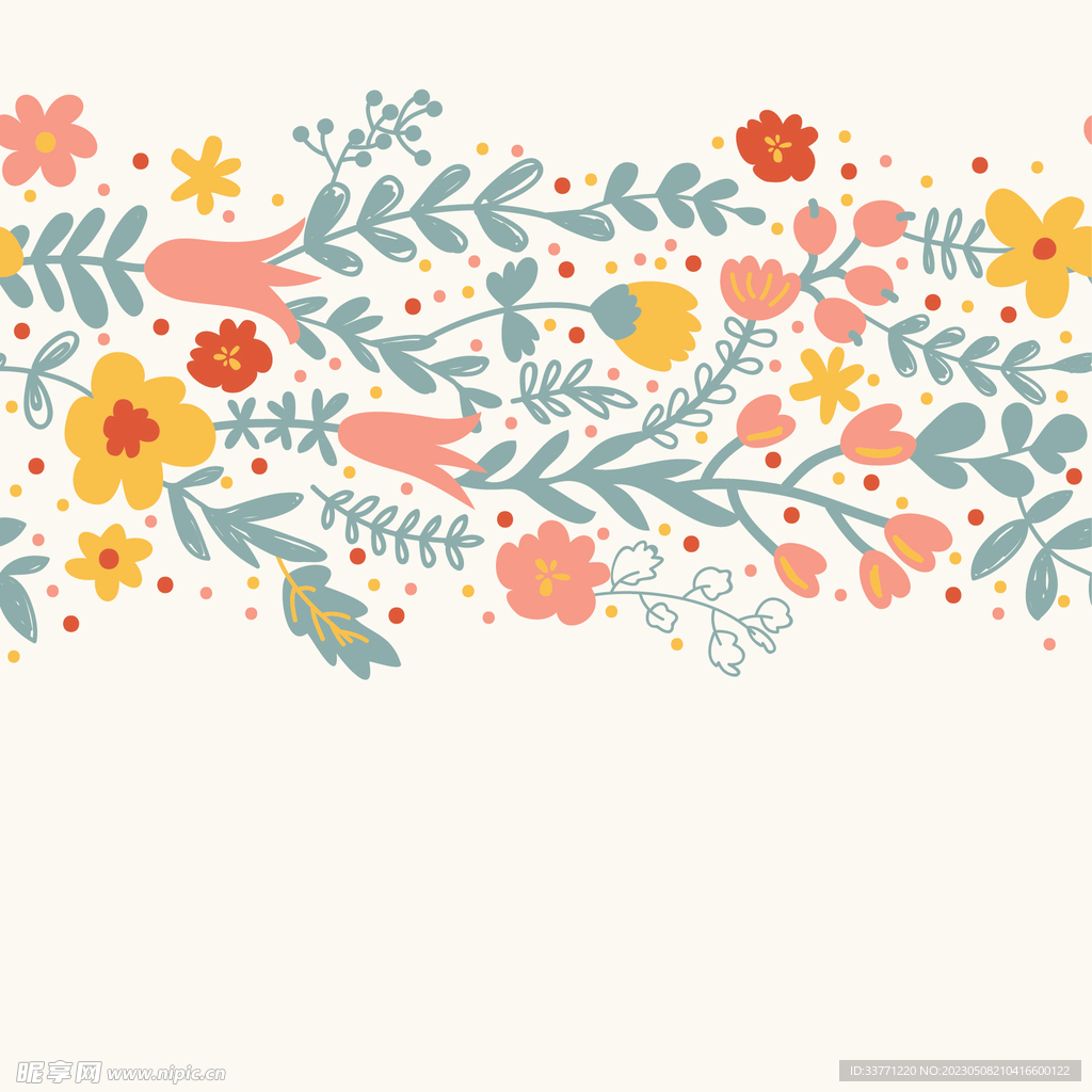 扁平花朵花纹 