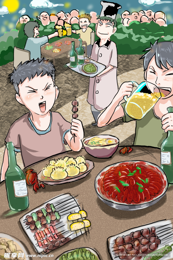 人物用餐插图
