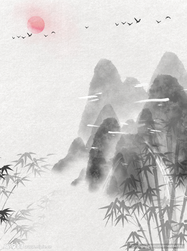  山水画背景