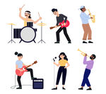 演奏人物插画