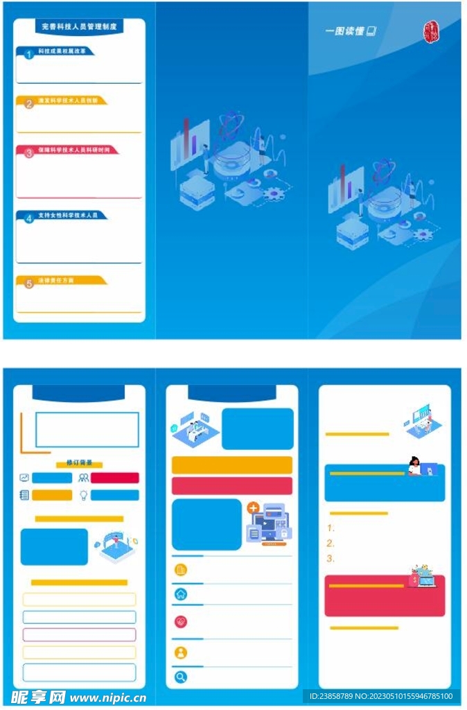 科技三折页模板