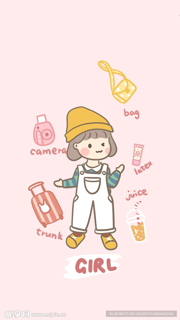 可爱卡通女孩