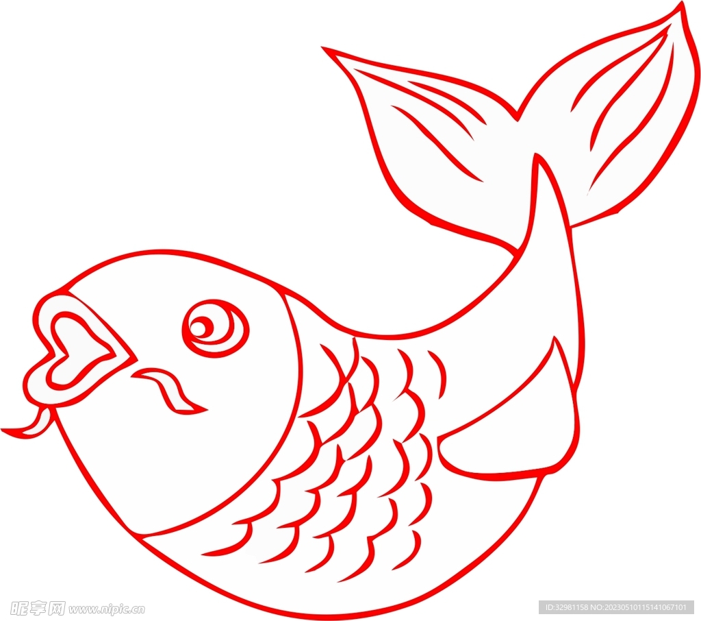 红鲤鱼简笔画