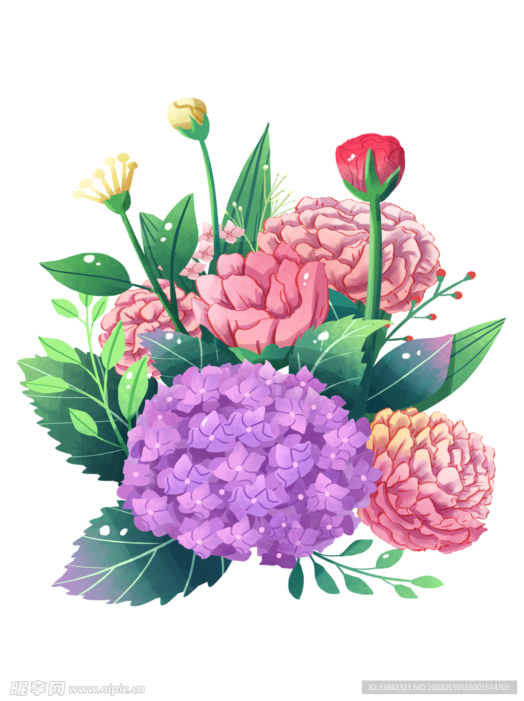 母亲节手绘花