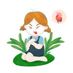 胸闷心脏不舒服的女人插图