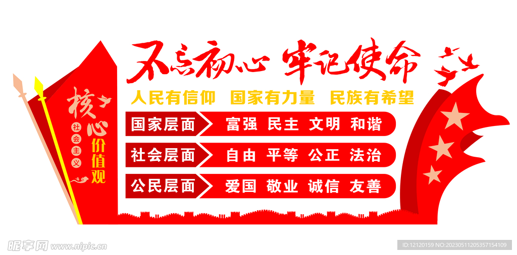 党建核心价值观文化墙