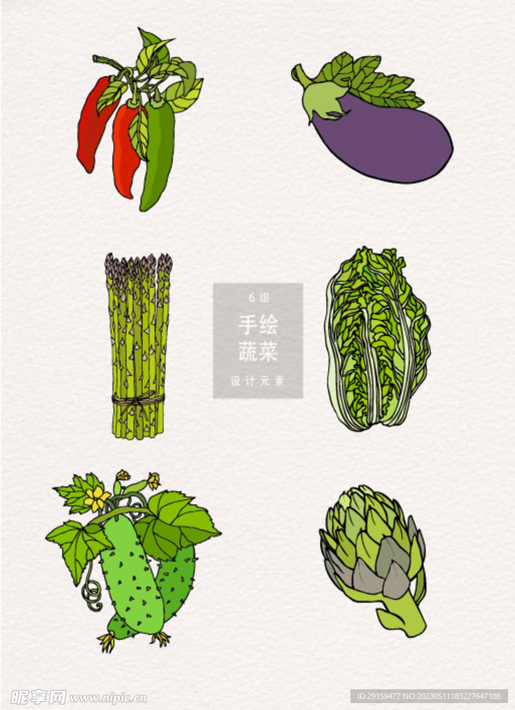 手绘蔬菜 