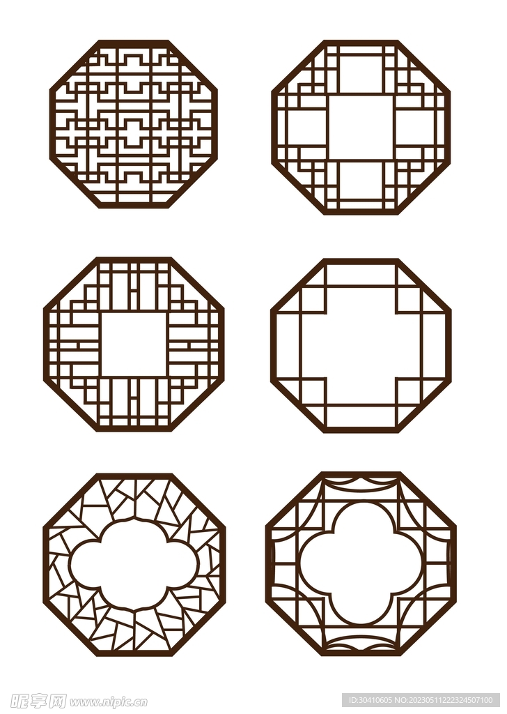 古代多边窗户边框合集