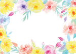水彩花卉框架png
