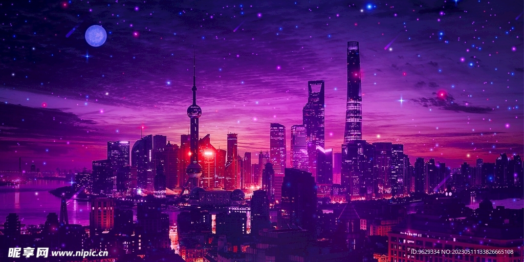 上海赛博朋克夜景